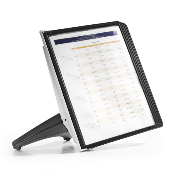 Durable SHERPA Display Panel Desk Unit for A4 Documents 5 Panels with Labelling Tabs Black - 554001