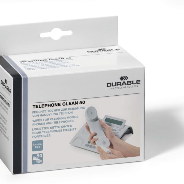 Durable Telephone Cleaning Wipes Biodegradable Individually Wrapped (Pack 50) - 578502