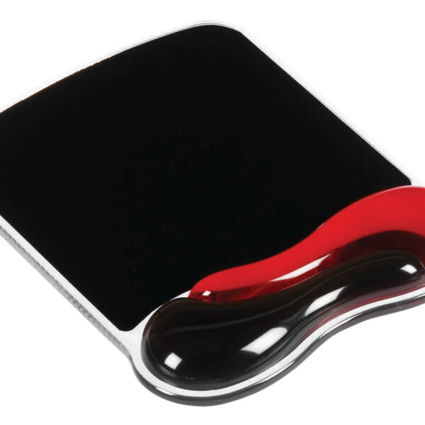 Kensington Duo Gel MousePad with Wrist Support Red/Black - 62402
