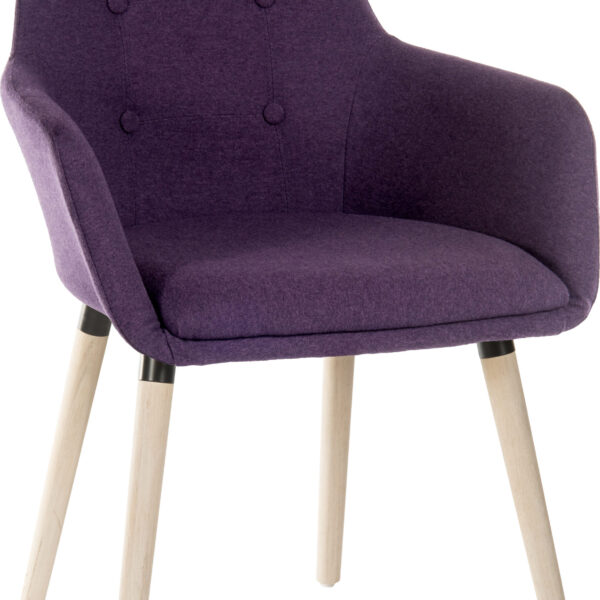 Contemporary 4 Legged Upholstered Reception Chair Plum (Pack 2) - 6929PLUM