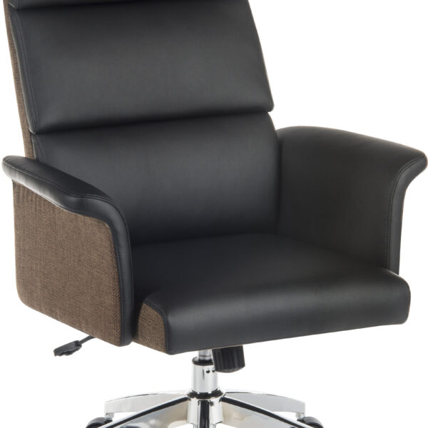 Elegance Gull Wing High Back Leather Look Executive Office Chair Black - 6950BLK