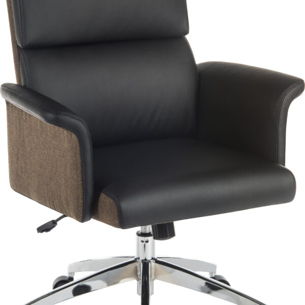 Elegance Gull Wing Medium Back Leather Look Executive Office Chair Black - 6951BLK