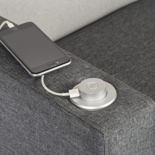 Cube Modular Fabric Armrest with USB Right Arm Only Dark Grey - 6972R