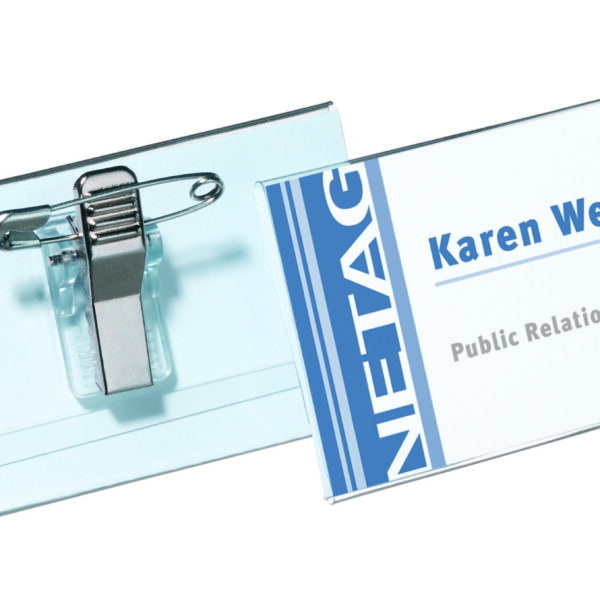 Durable Combi Clip Badge 40x75mm