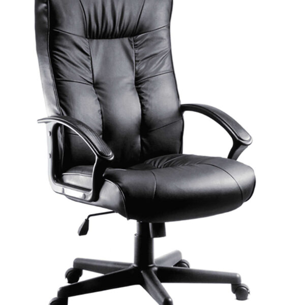 Gloucester High Back Leather Faced Executive Chair Black - 8507
