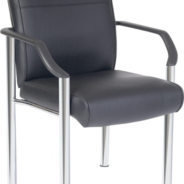 Greenwich Leather Faced Reception Chair Black - B689