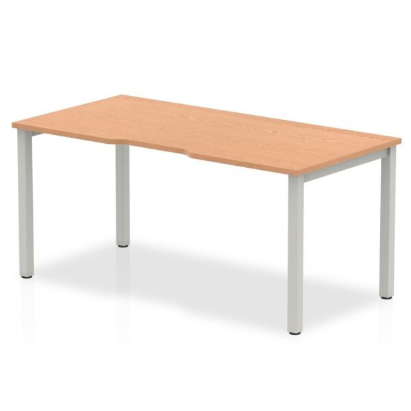 Evolve Plus 1200mm Single Starter Desk Oak Top Silver Frame BE140