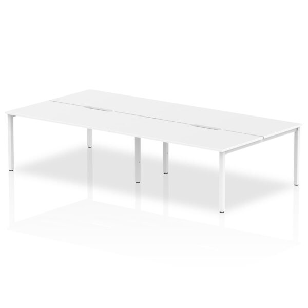 Evolve Plus 1600mm Back to Back 4 Person Desk White Top White Frame BE226
