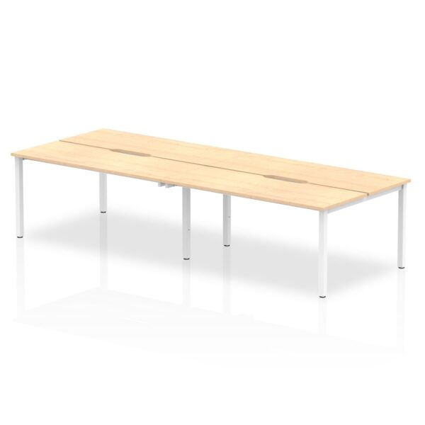 Evolve Plus 1400mm Back to Back 4 Person Desk Maple Top White Frame BE234