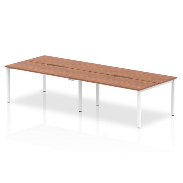 Evolve Plus 1200mm Back to Back 4 Person Desk Walnut Top Silver Frame BE257