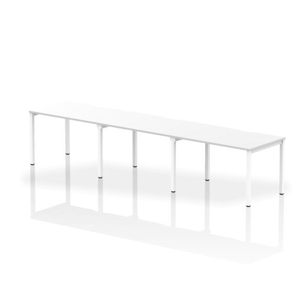 Dynamic Evolve Plus 1200mm Single Row 3 Person Desk White Top White Frame BE396