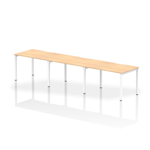 Dynamic Evolve Plus 1200mm Single Row 3 Person Desk Maple Top White Frame BE399