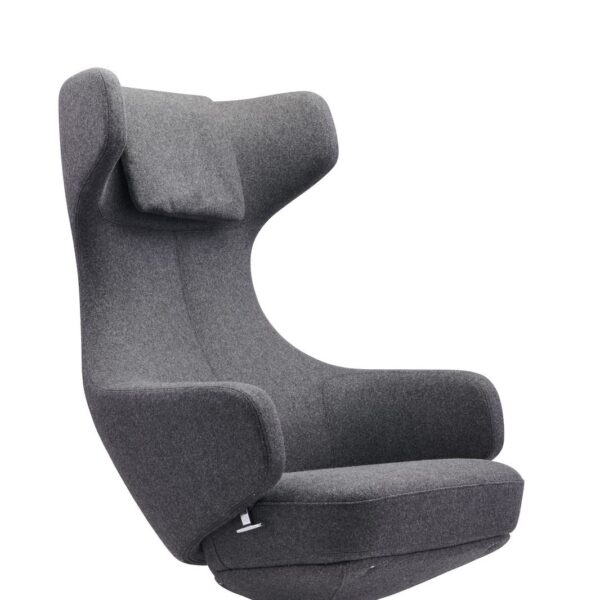 Sofia Executive Visitor Armchair Sleek and Futuristic Design Opulent Charcoal Cashmere Finish - BR000305