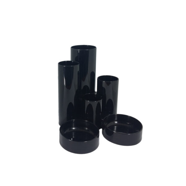 Deflecto Essentials Tiered Tube Tidy 6 Compartments Black - CP018YTBLK