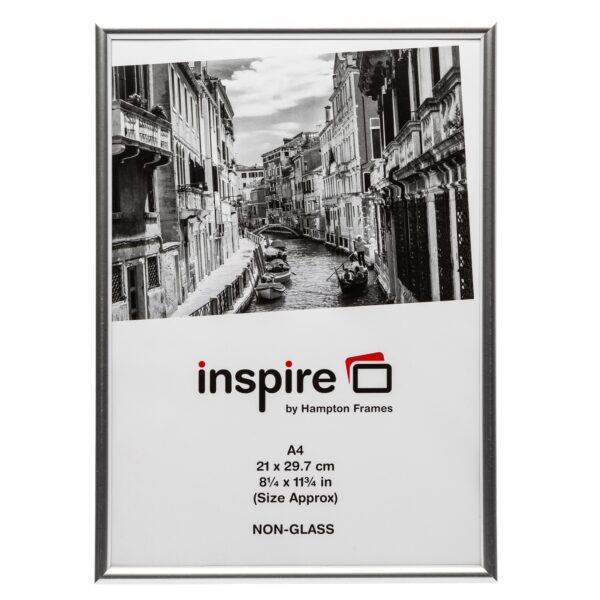 Photo Album Co Certificate/Photo Frame A4 Plastic Frame Plastic Front Silver - A4MARSIL-NG