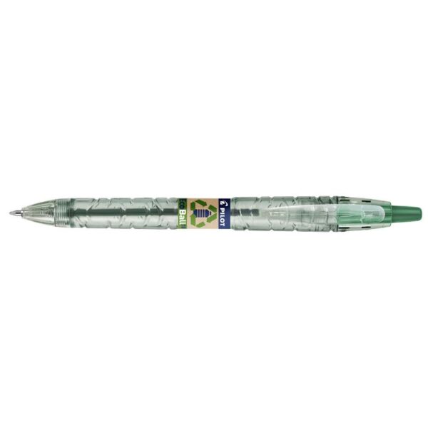 Pilot Ecoball Recycled Retractable Ballpoint Pen 1.0mm Tip 0.27mm Line Green (Pack 10) 4902505621611