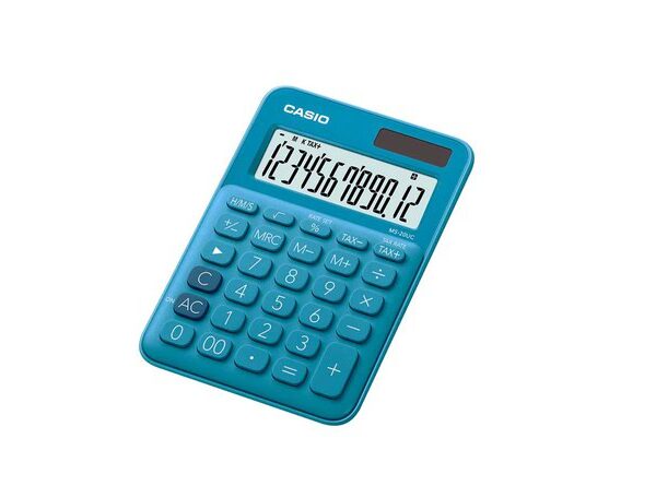 Casio Blue 12 Digit Calculator MS-20UC-BU-W-EC