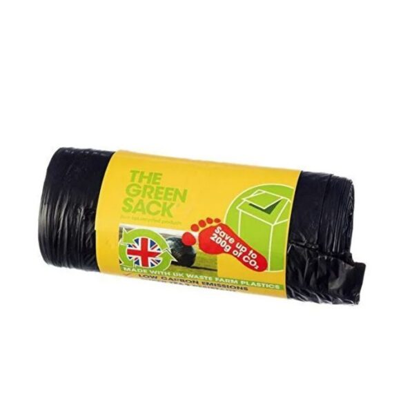 The Green Sack Swing Bin Liners 50 Litre Black Roll (Pack 20) 0703127
