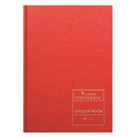 Collins Cathedral Analysis Book Casebound A4 4 Cash Column 96 Pages Red 69/4.1 - 811057