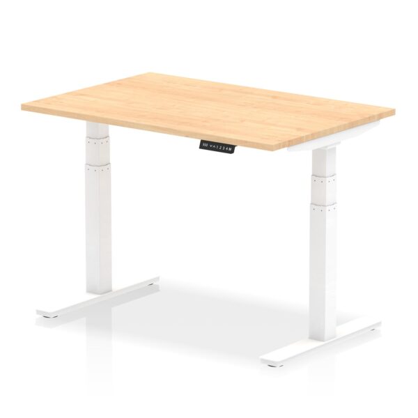 Dynamic Air 1200 x 800mm Height Adjustable Desk Maple Top White Leg HA01033