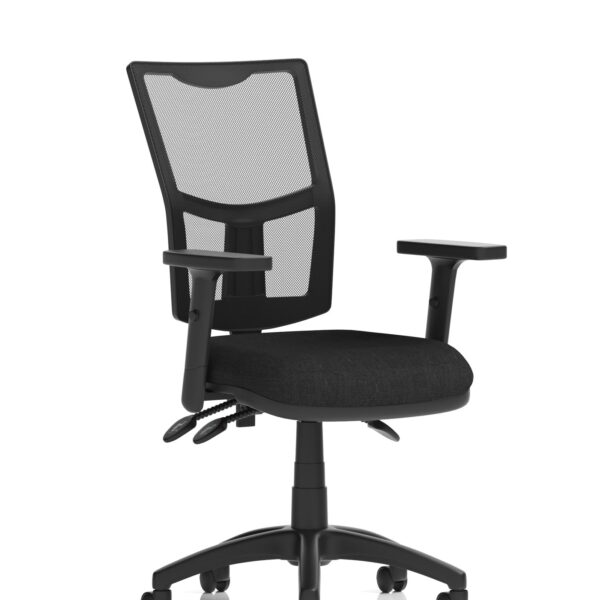 Eclipse Plus III Medium Mesh Back Task Operator Office Chair Black Seat With Height Adjustable Arms - KC0375