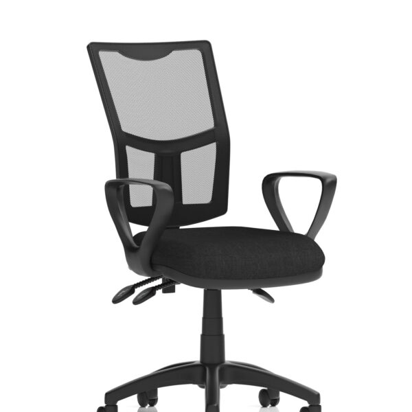 Eclipse Plus III Medium Mesh Back Task Operator Office Chair Black Seat With Loop Arms  - KC0376
