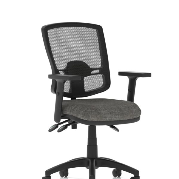 Eclipse Plus III Deluxe Medium Mesh Back Task Operator Office Chair Charcoal Seat With Height Adjustable Arms - KC0405