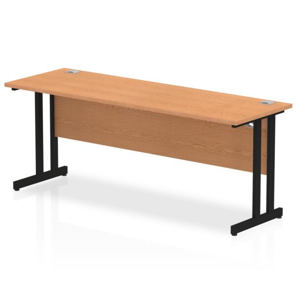 Impulse 1800 x 600mm Straight Desk Oak Top Black Cantilever Leg MI003310