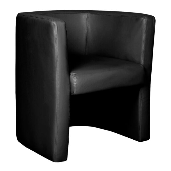 Stylish & Modern Low Back Leather Faced Tub Chair