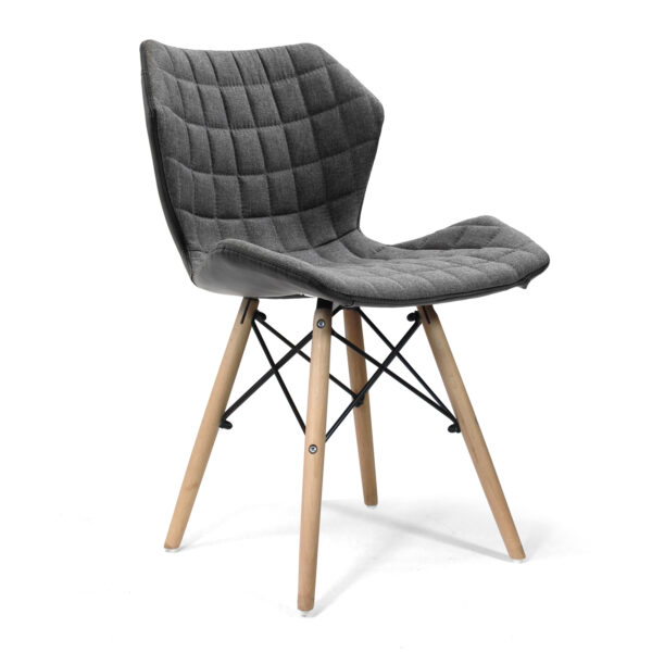 Stylish Lightweight Fabric Chair with Solid Beech Legs and Contemporary Panel Stitching