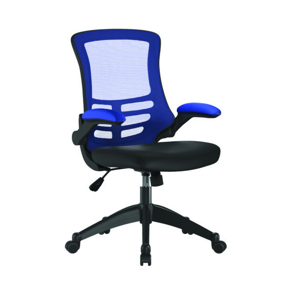 Designer Two Tone High Back Mesh Chair with Folding Arms