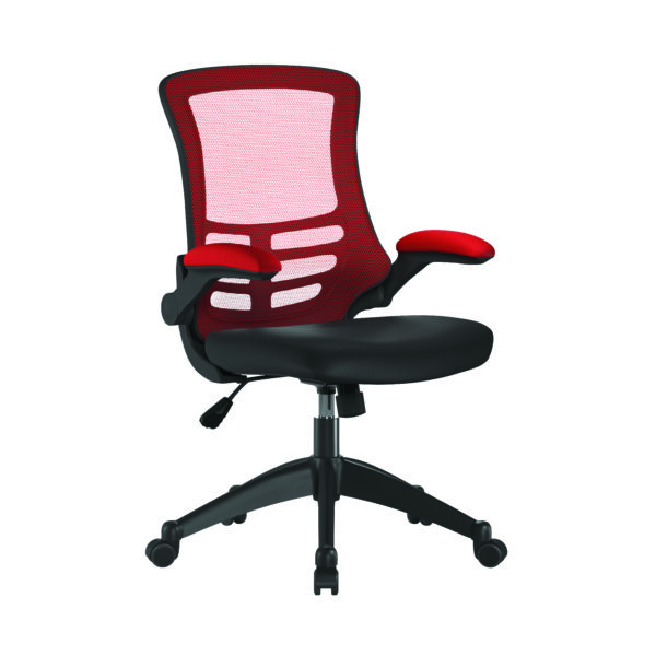 Designer Two Tone High Back Mesh Chair with Folding Arms