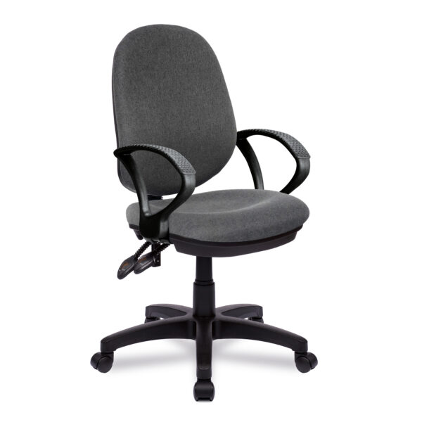 Medium Back Synchronous Operator Chair - Triple Lever with Fixed Arms