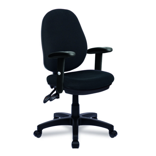 Medium Back Synchronous Operator Chair - Triple Lever with Height Adjustable Arms