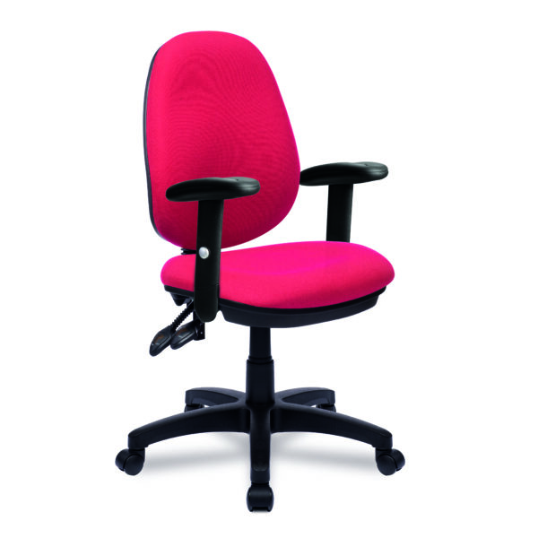 Medium Back Synchronous Operator Chair - Triple Lever with Height Adjustable Arms