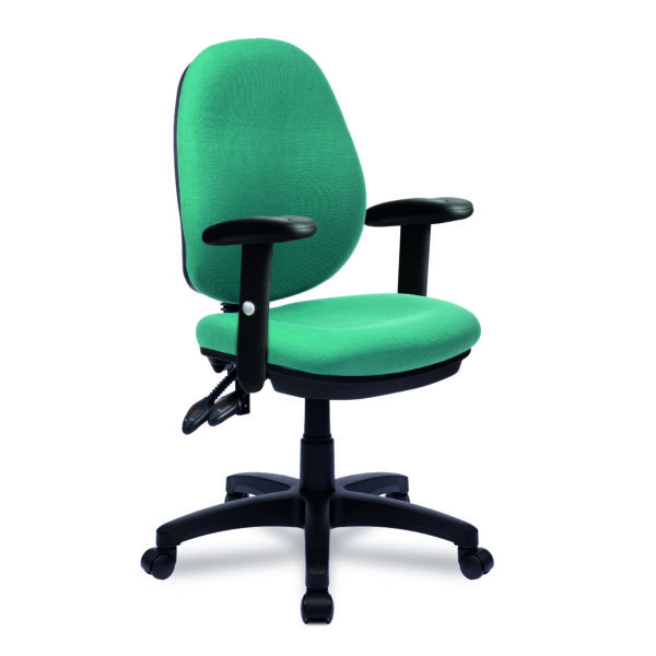 Medium Back Synchronous Operator Chair - Triple Lever with Height Adjustable Arms