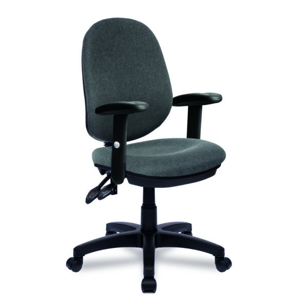 Medium Back Synchronous Operator Chair - Triple Lever with Height Adjustable Arms