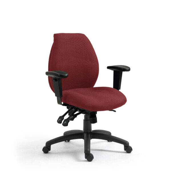 Ergonomic Medium Back Multi-Functional Synchronous Operator Chair with Multi-Adjustable Arms
