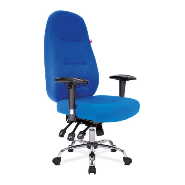 24 Hour Synchronous Operator Chair with Fabric Upholstery and Chrome Base