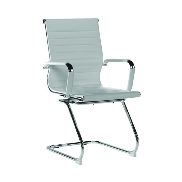 Contemporary Medium Back Bonded Leather visitor Chair with Chrome Frame