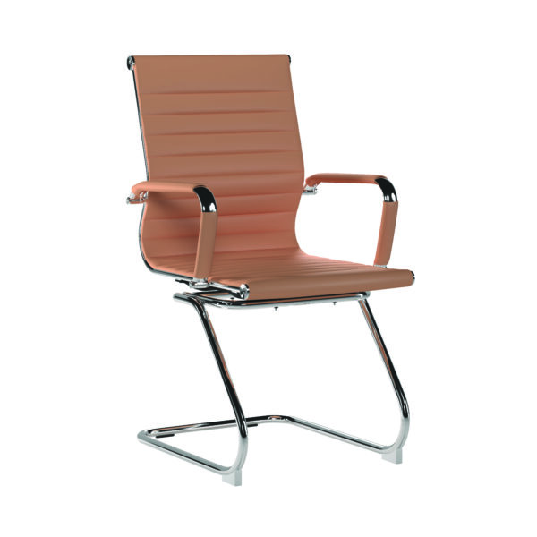 Contemporary Medium Back Bonded Leather visitor Chair with Chrome Frame