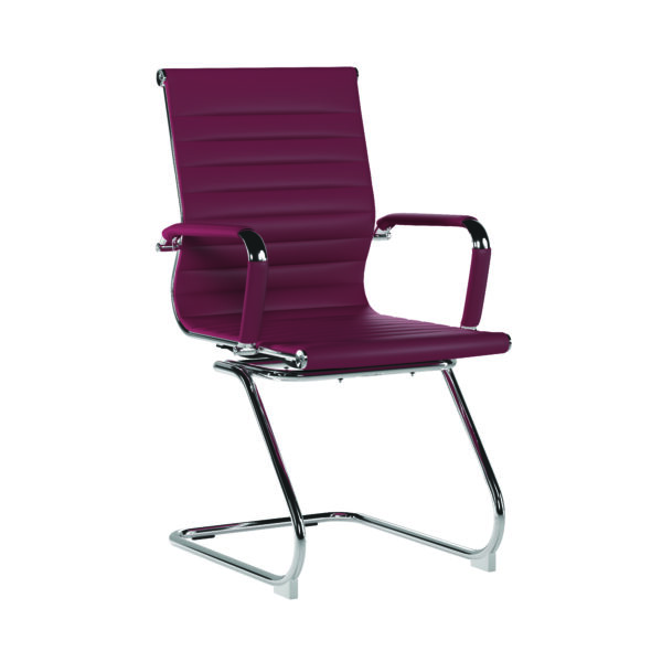 Contemporary Medium Back Bonded Leather visitor Chair with Chrome Frame