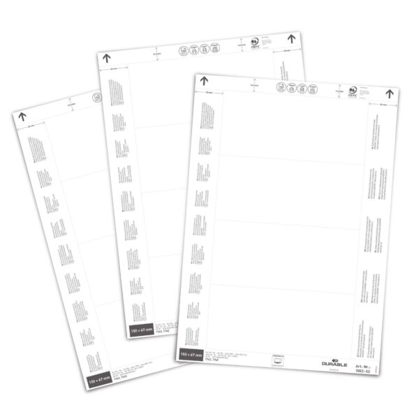 Durable Ticket Sheet Inserts 150x67mm
