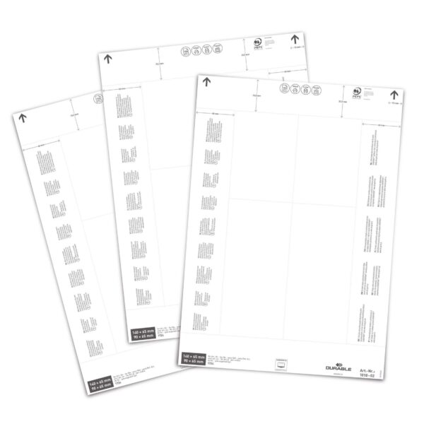 Durable Ticket Sheet Inserts 140/90x65mm