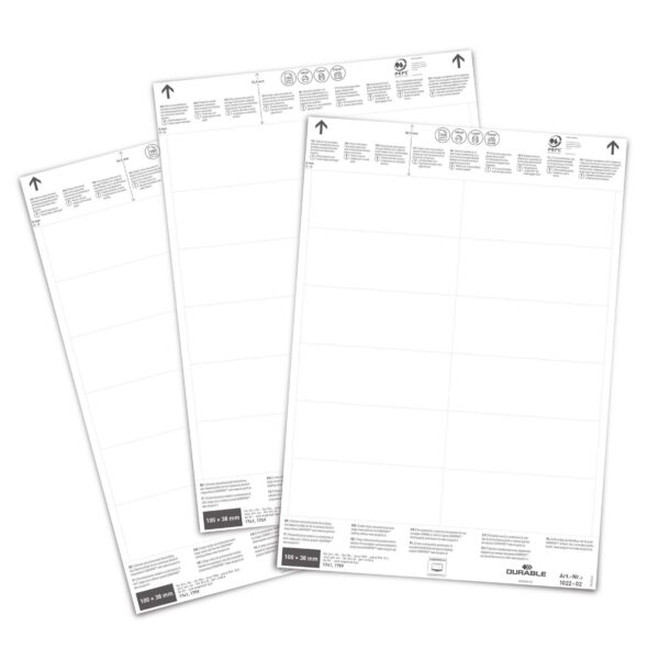 Durable Ticket Sheet Inserts 100x38mm