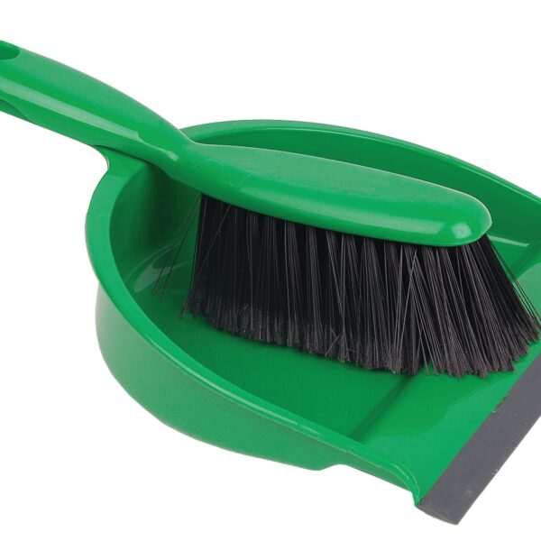 Dustpan and Brush Set Soft Bristle Green