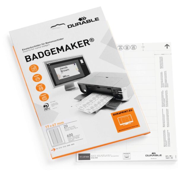 Durable BADGEMAKER Inserts 17x67mm