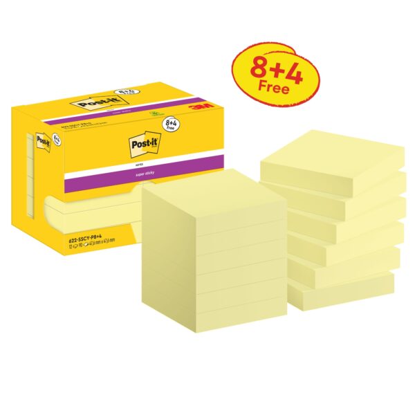 Post-it Super Sticky Notes, Canary Yello