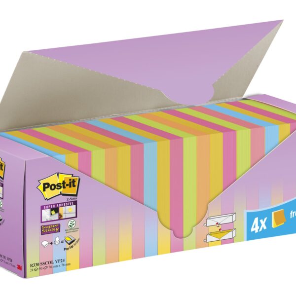 Post-it Super Sticky Z-Notes, Assorted C