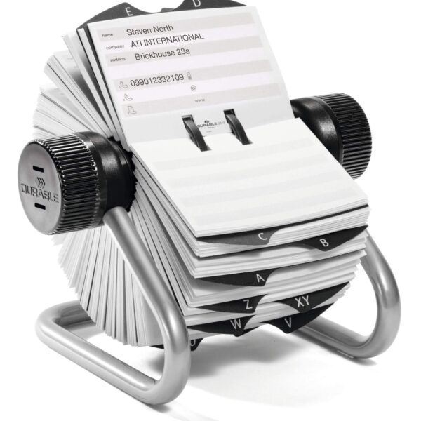 Durable TELINDEX Rotary File Silver